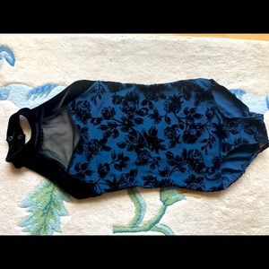 Eleve Elsa Velrose Leotard, Adult M, dark Blue